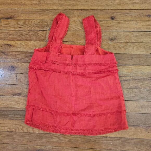 J Crew Black Label Tank Top Red Orange Size 2 - Picture 6 of 8